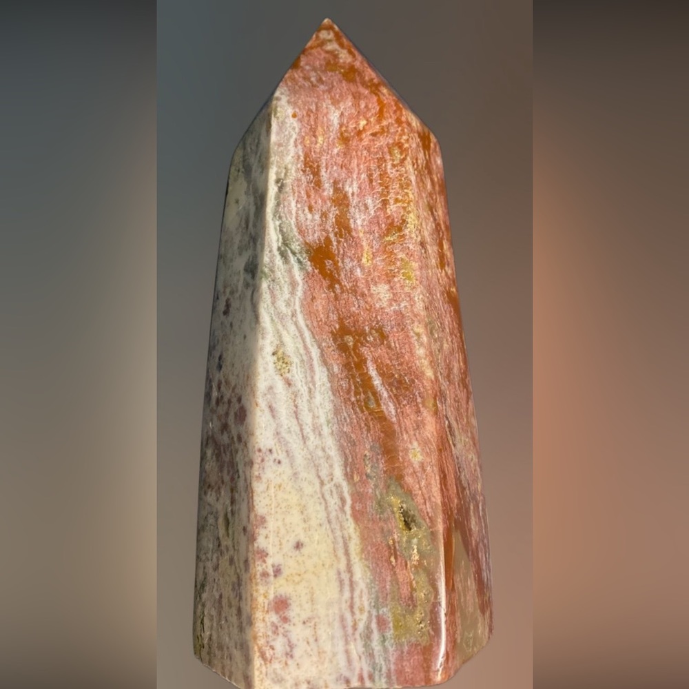 Ocean Jasper Tower , beautiful and substantial . 7in height x 8.25in